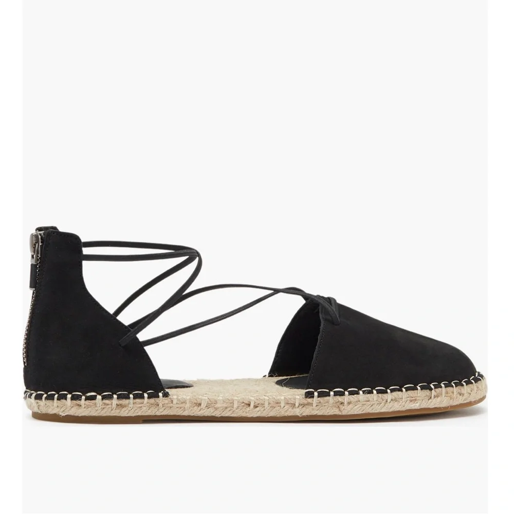 Eileen Fisher Lace-Up Espadrille Black Sandals, Size 11 EXCELLENT! $160